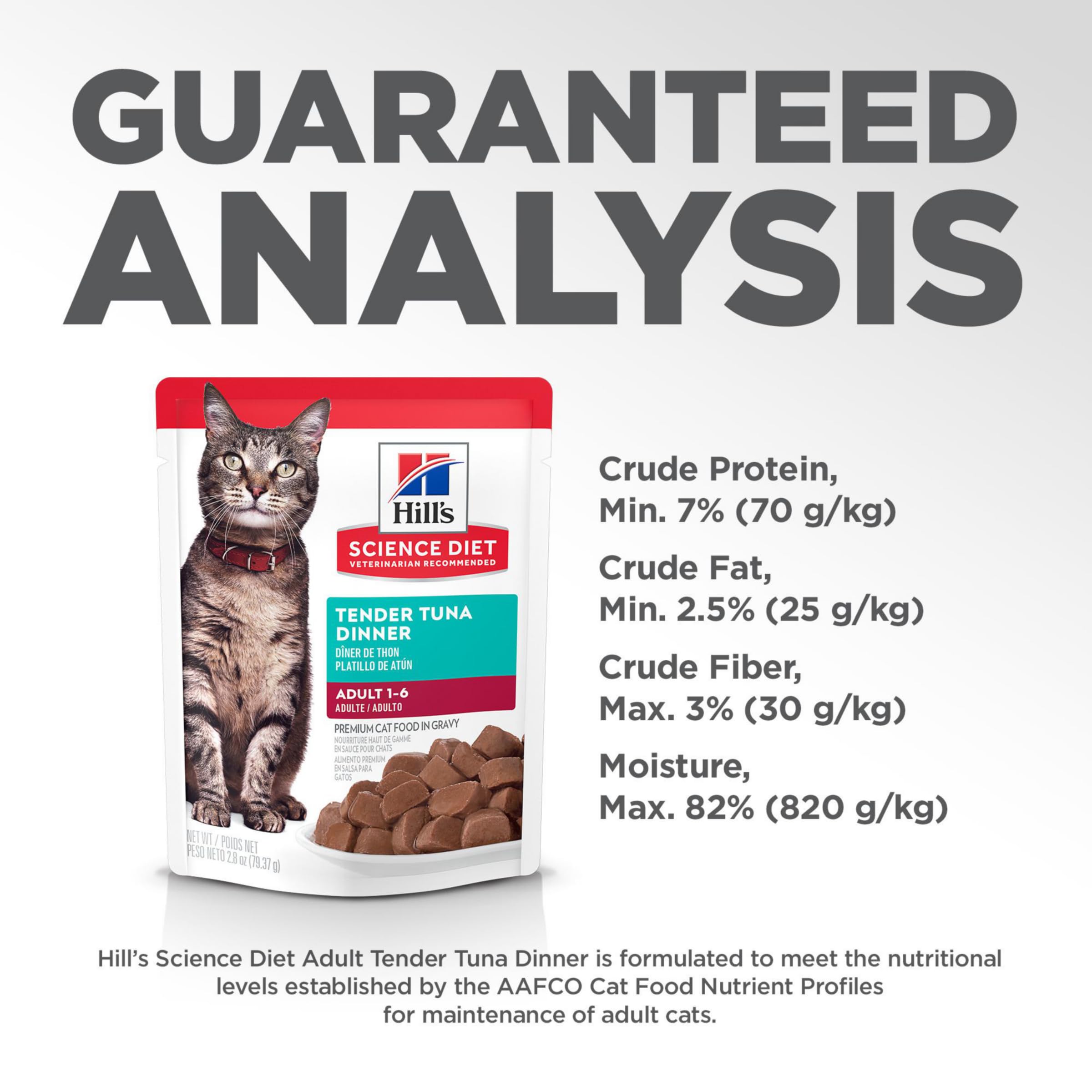 Hills Science Diet Adult 1-6, Adult 1-6 Premium Nutrition, Wet Cat Food, Tuna Stew, 2.8 oz Pouch, Case of 24