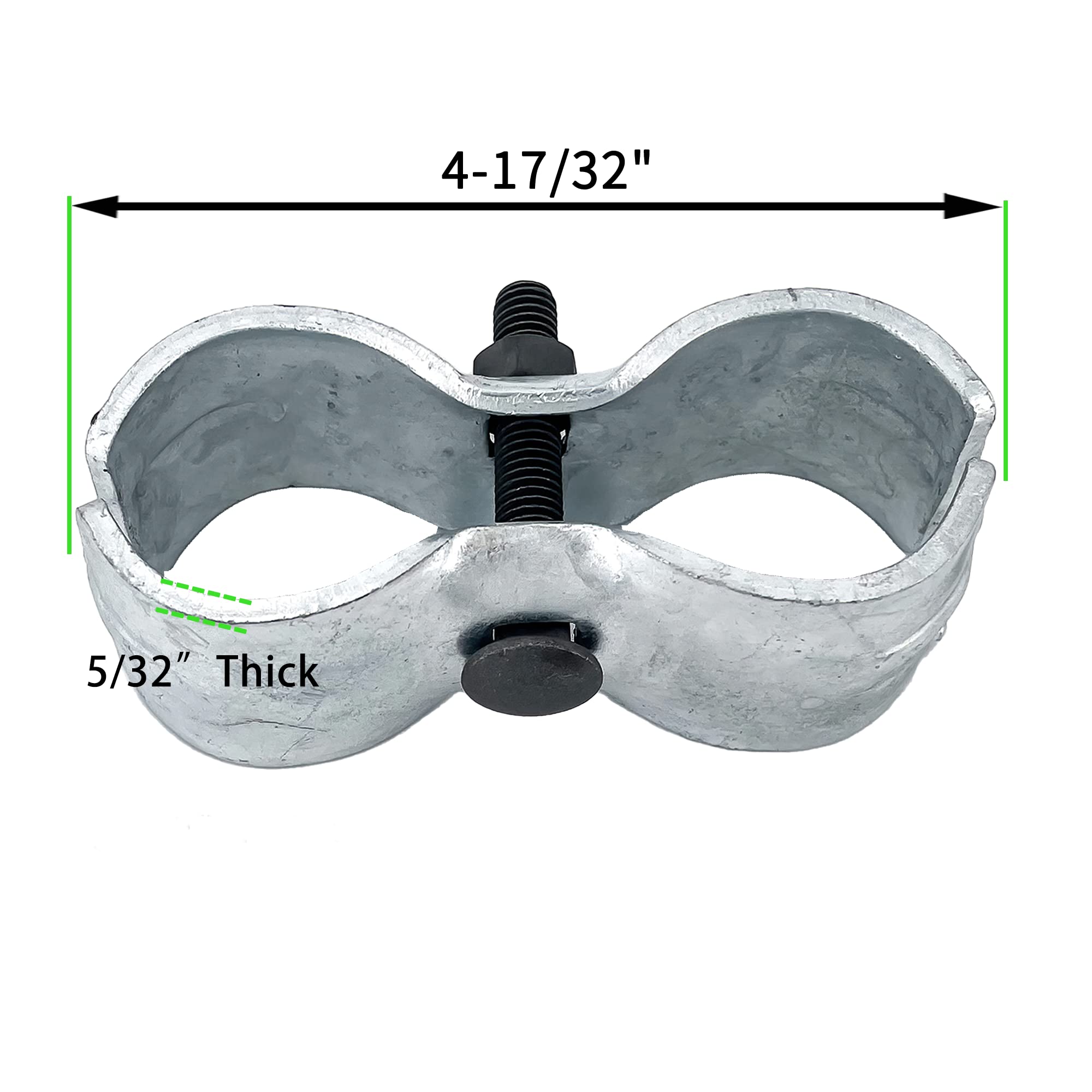 HITTITE Dog Kennel Panel Clamps - 8 Set, Alloy Steel, 1-5/8" Diameter, 42mm, for Chain Link Fence and Round Pipe Frames