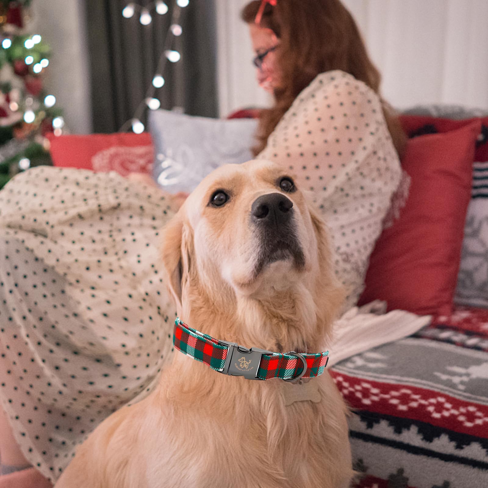 Elegant Little Tail Dog Collar, Christmas Gingerbread Man Print Pink Pet Collar Cute Dog Collars Male Or Female Pet Gift Adjusta