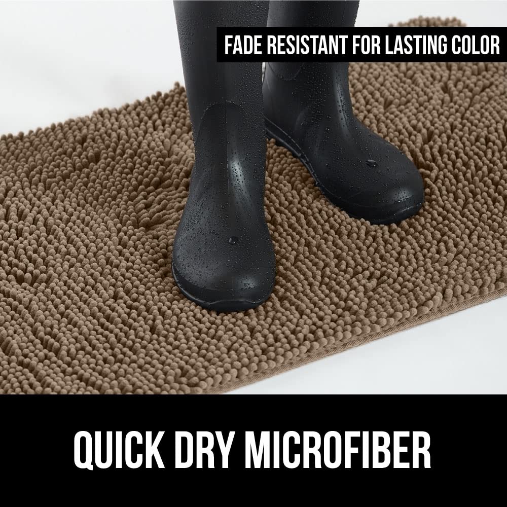 GORILLA GRIP Dog Doormat, Absorbent Doormats for Muddy Dogs Paws, 48x30 Machine Washable Soakstopper Rugs, Cleaner Floors, US De