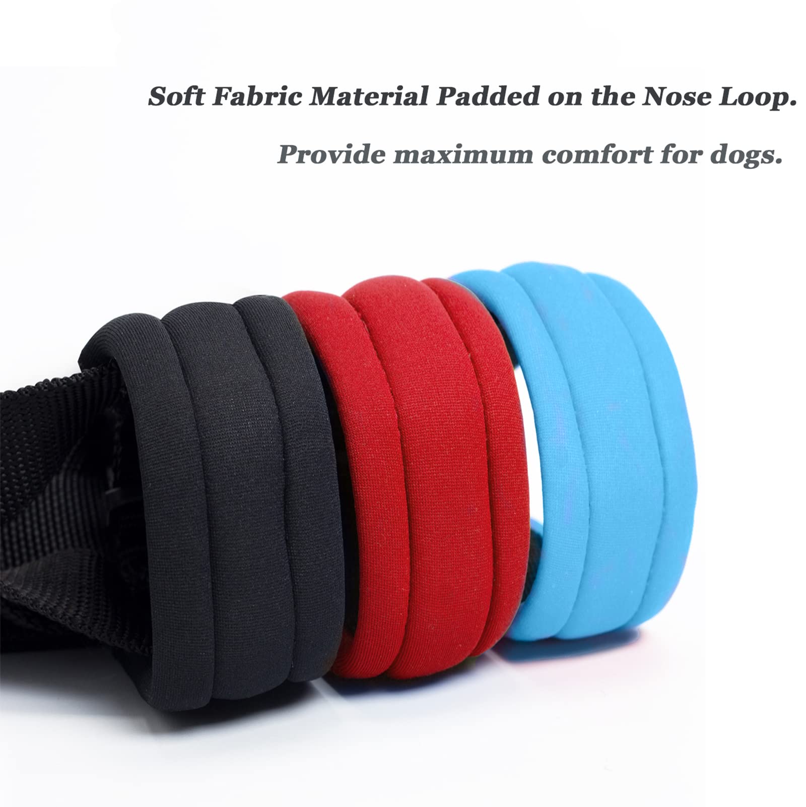 Dog Head Collar, Fabric Padded Head Collar For Dogs To Prevent Pulling, Head Leash For Small Medium Large Dogs Walking(L,Red)