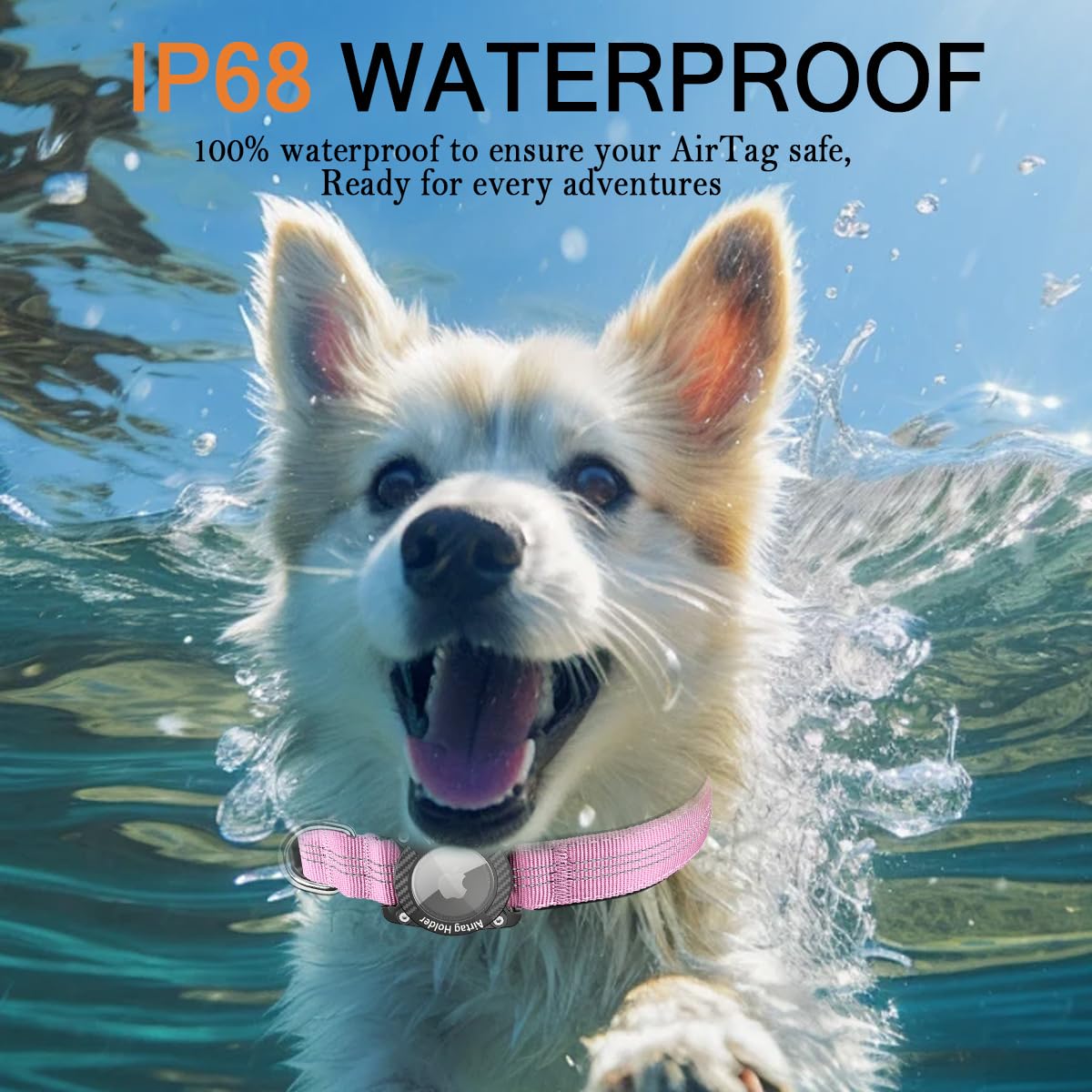 Airtag Dog Collar, Ipx8 Waterproof Air Tag Dog Collar Holder, Reflective, Durable, Comfortable Padded Gps Collars For Small Medi