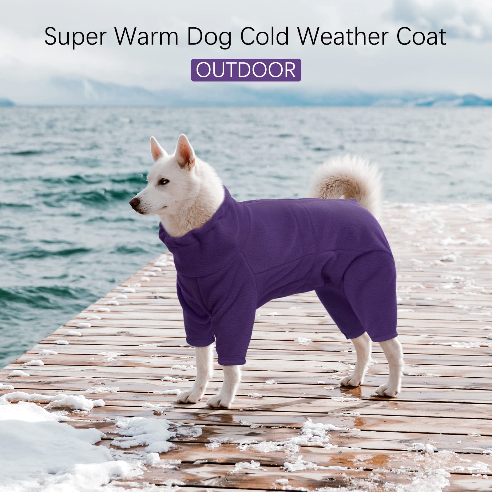 Rozkitch Dog Winter Coat Fleece Pajamas For Small Medium Large Dog, Soft Pullover Cold Weather Dog Jacket Jumpsuit Apparel Outfi