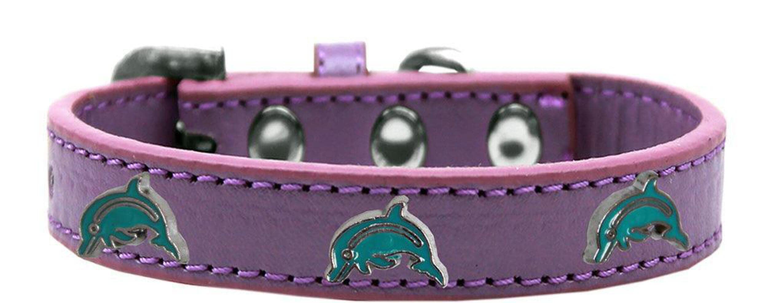 Mirage Pet Products Dolphin Widget Dog Collar Bright Pink Size 18