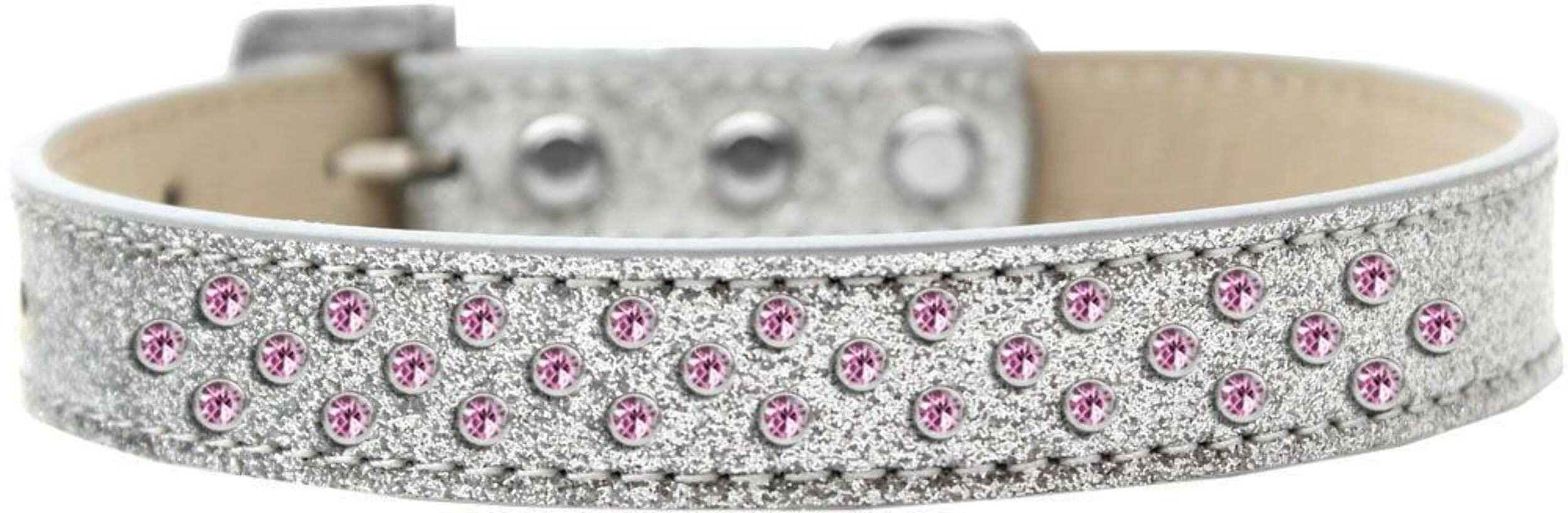 Mirage Pet Products Sprinkles Ice Cream Dog Collar with Light Pink Crystals, Size 18, Pink