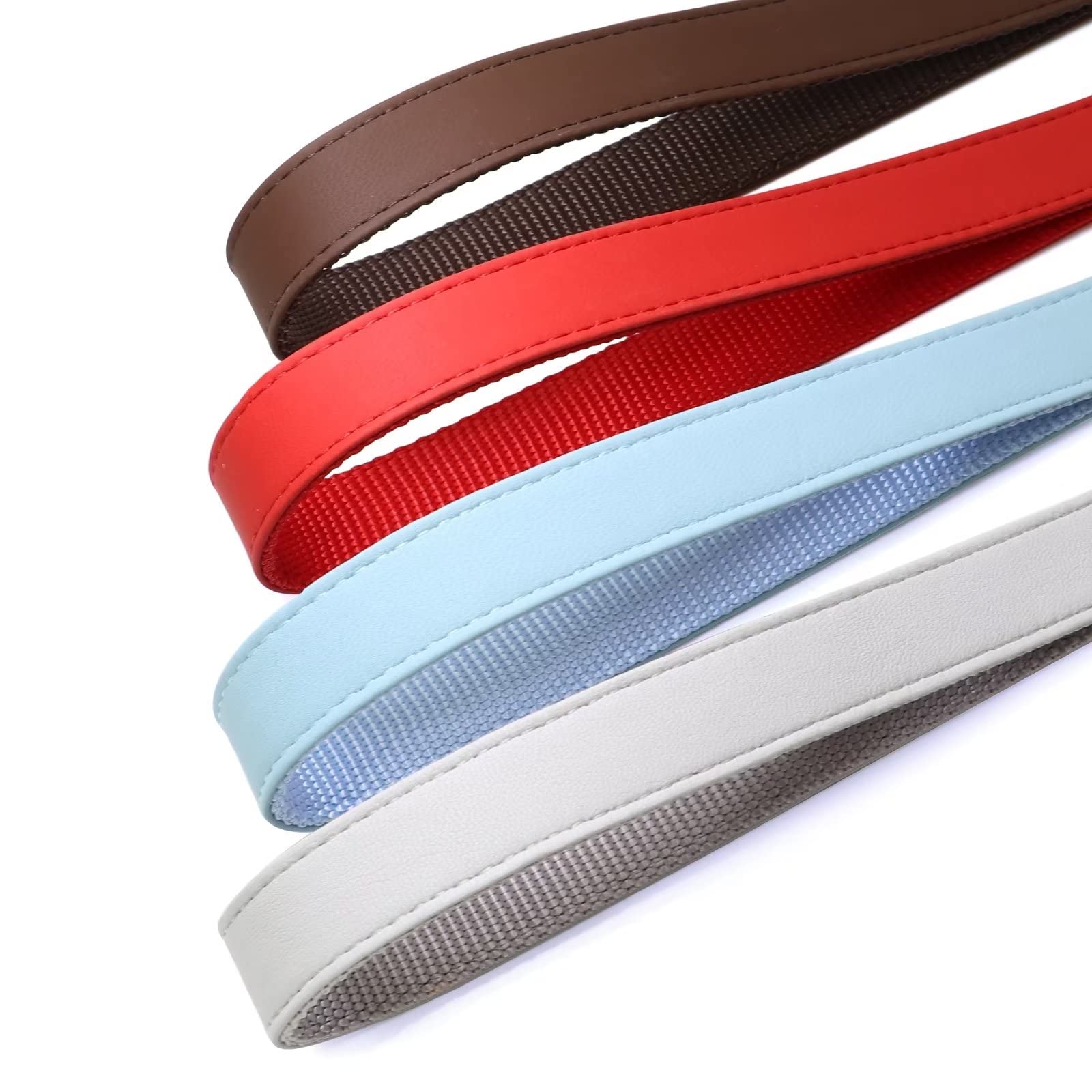 Pet Artist Charming Nylon Dog Collar With Leather Soft Comfy Elegant Nylon Collars For Dogs Small Medium Large 4 Bright Solid Color For Choosing Blue Red Brown Grey (Blue,Neck Fit 13-19'')