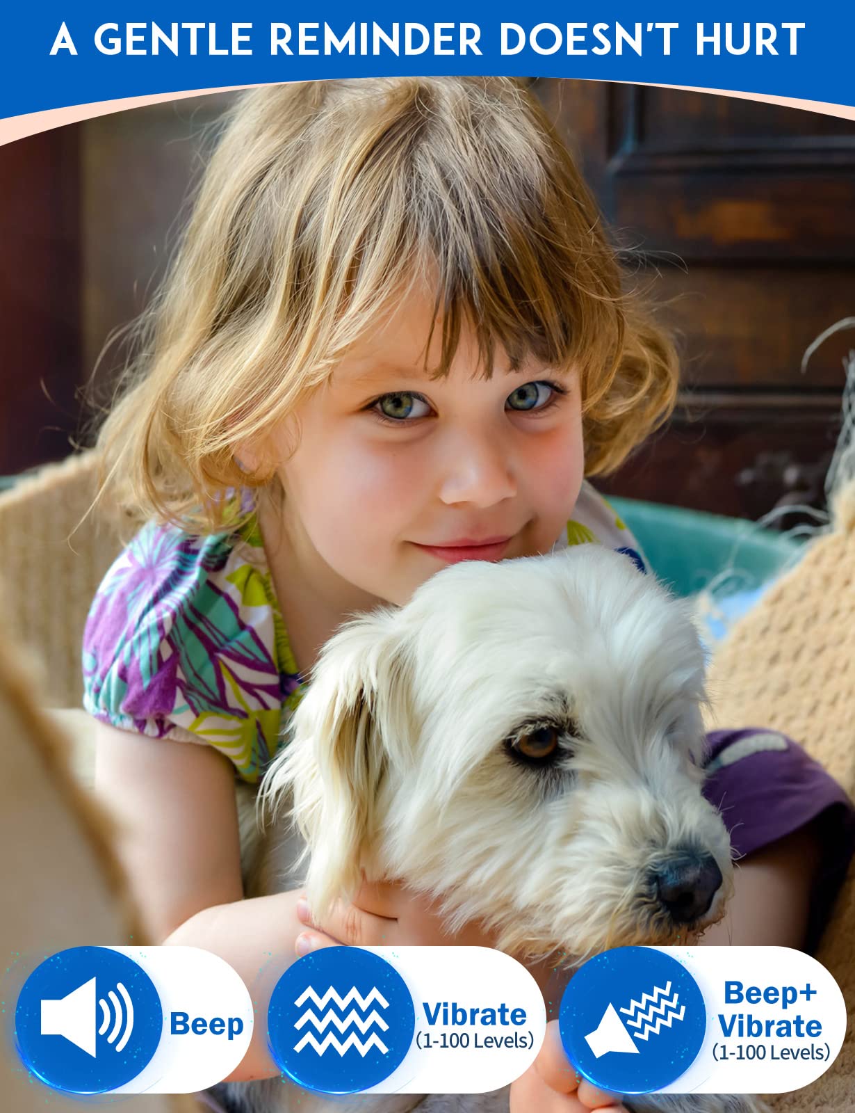 Paipaitek Vibrating Dog Collar No Shock, 3300Ft Range Dog Beep Collar With Remote, Ipx7 Waterproof Rechargeable No Shock Trainin