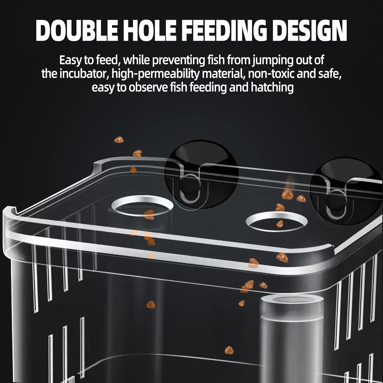 Boxtech Aquarium Fish Tank Hatchery Incubator Breeding Box, Acrylic White Breeder Isolation Divider Hatching Boxes Accessory Sma