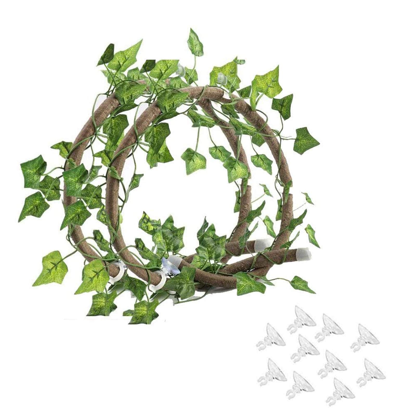 Tfwadmx Reptiles Jungle Vines Bend A Branch Ivy Artificial Fake Leaves Habitat Ornaments For Chameleons, Snakes, Lizards, Frogs