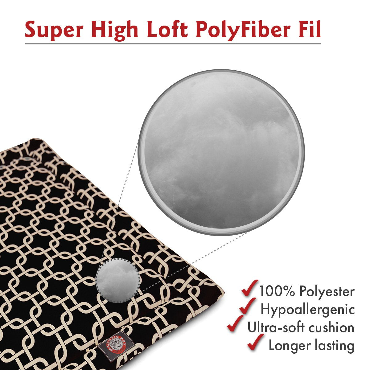 42' Links Black Crate Dog Bed Mat By Majestic Pet Products