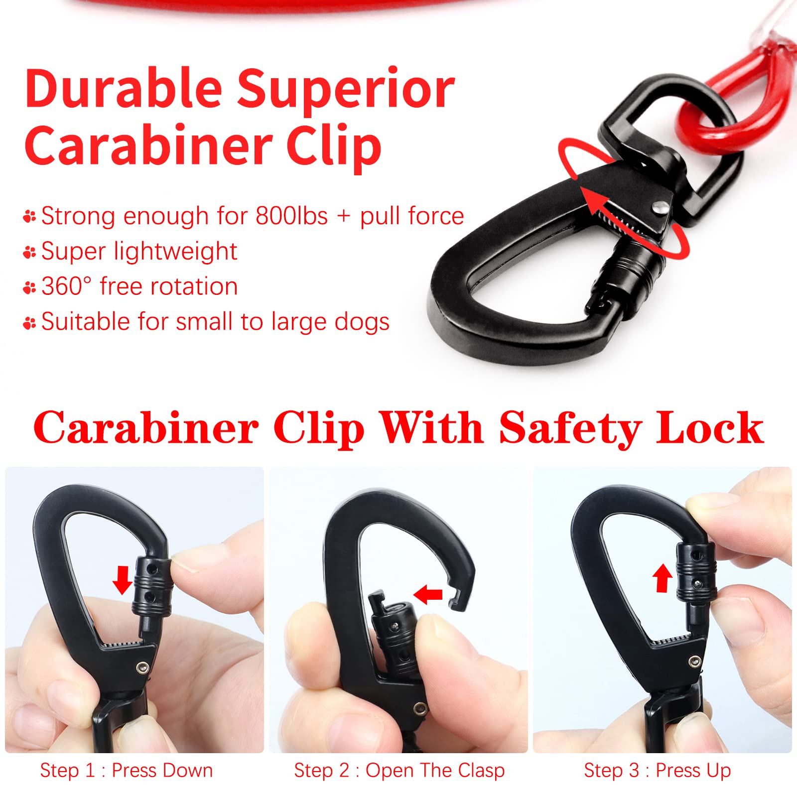 Dog Tie Out Cable Chew Proof 30Ft, Dog Lead Heavy Duty, Dog Leads For Yard 30Ft & Dog Runner Cable, Solid Large Dogs Tie Out Cable With Spring For Training Outside Yard & Camping