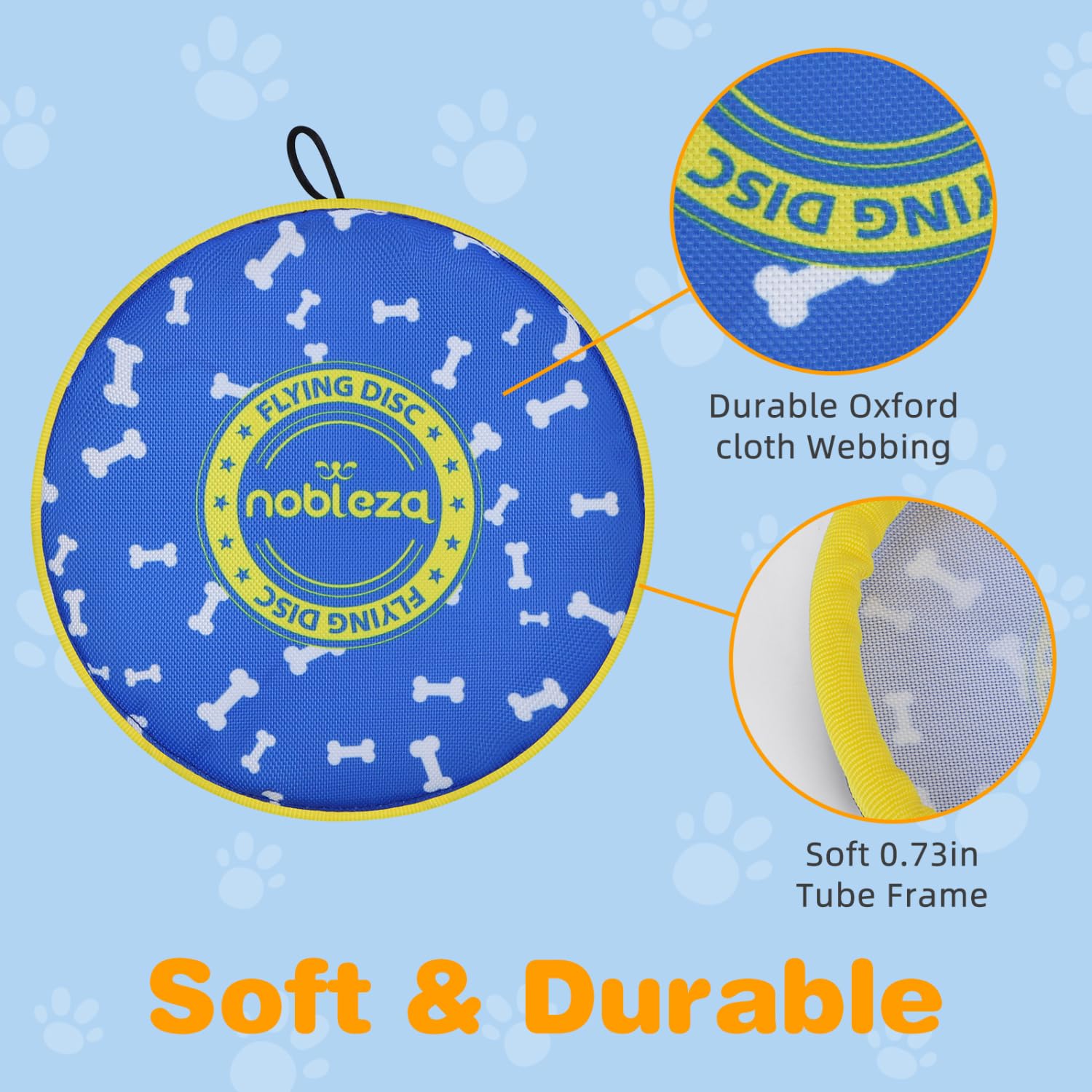 Nobleza 2 Pack Dog Flying Disc, Floatable Dog Disc Toy For Long-Distance Flies And Floats, Lightweight Soft Flying Discs Toy For