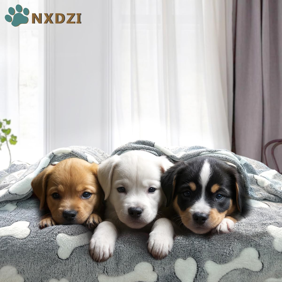 Dog Blankets For Medium Large Dogs Washable, 3 Pack Pet Blanket Washable 41' X 31', Fuzzy Soft Puppy Blanket Throw Cover For K