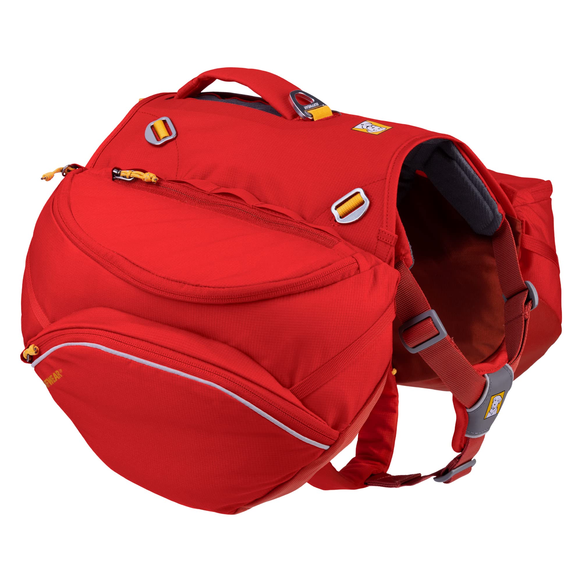 Ruffwear, Palisades Dog Backpack, Multi-Day Hiking Pack with Saddlebags and Hydration Bladders, Red Sumac, Large/X-Large