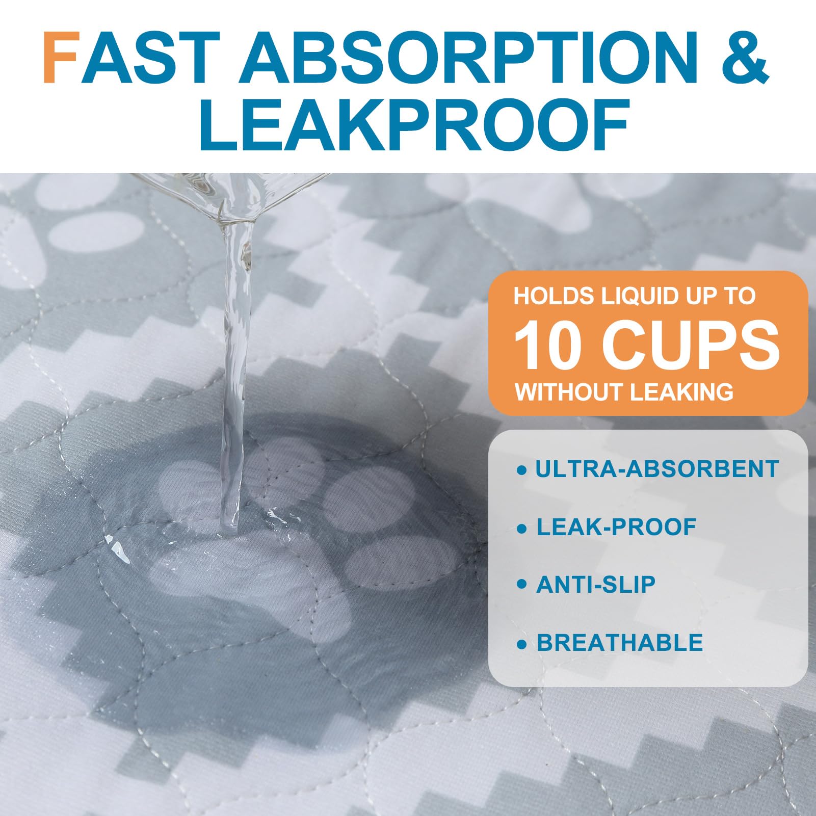 Beautyzoo Washable Pee Pads For Dogs, 8 Pack Reusable Puppy Pads, Super Absorbent Dog Pee Pads For Pet Training, Housebreaking A