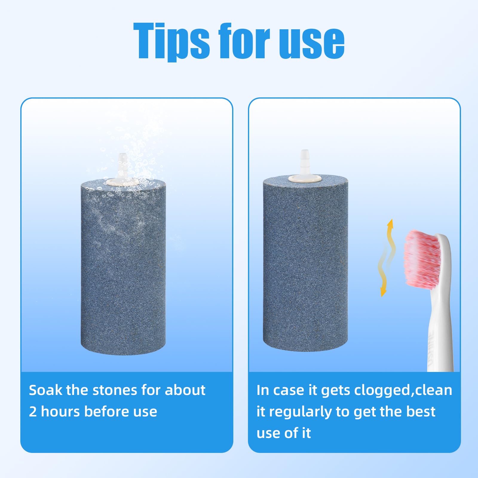 AQUANEAT Aquarium 4 x2  Cylinder Air Stone Fish Tank Aerator Diffuser Hydroponics (4 pcs)