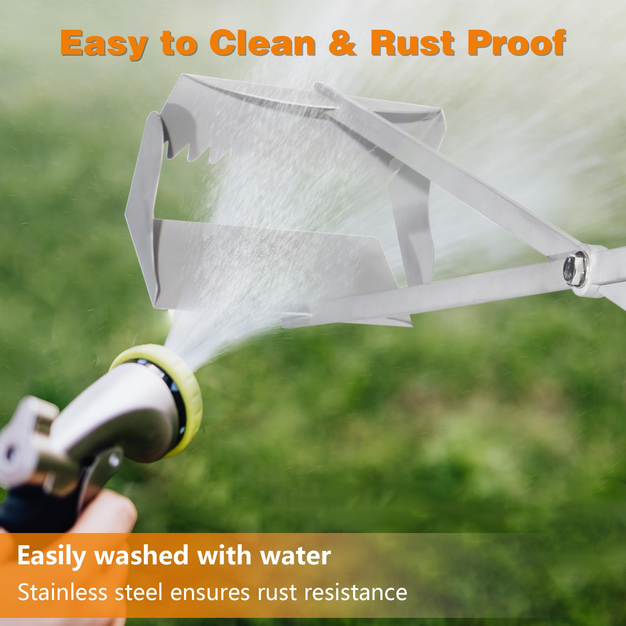 Heavy Duty Pooper Scooper 38'' Stainless Steel Long Handle Dog Pooper Scooper With Teeth For Large Dogs Outdoor Pet Waste Remova