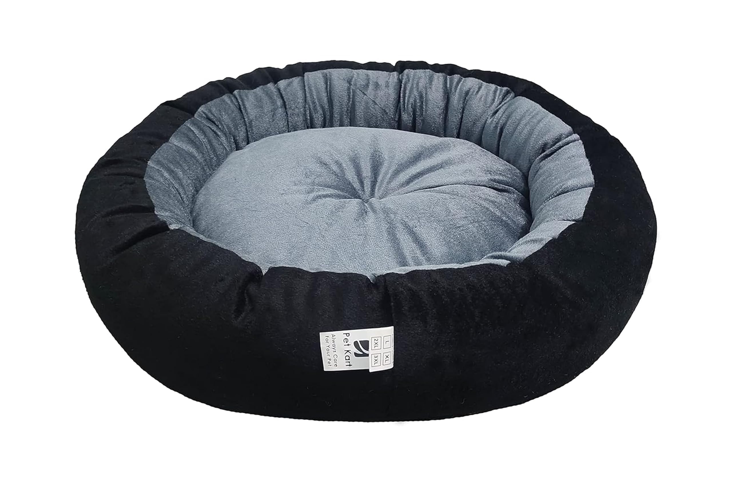 Furry Land Medium Size Dog Bed for Medium Size Dogs, Puppies, Kitten and cat Bed Velvet Fabric Dual Color GreyBlack Anti Skid B