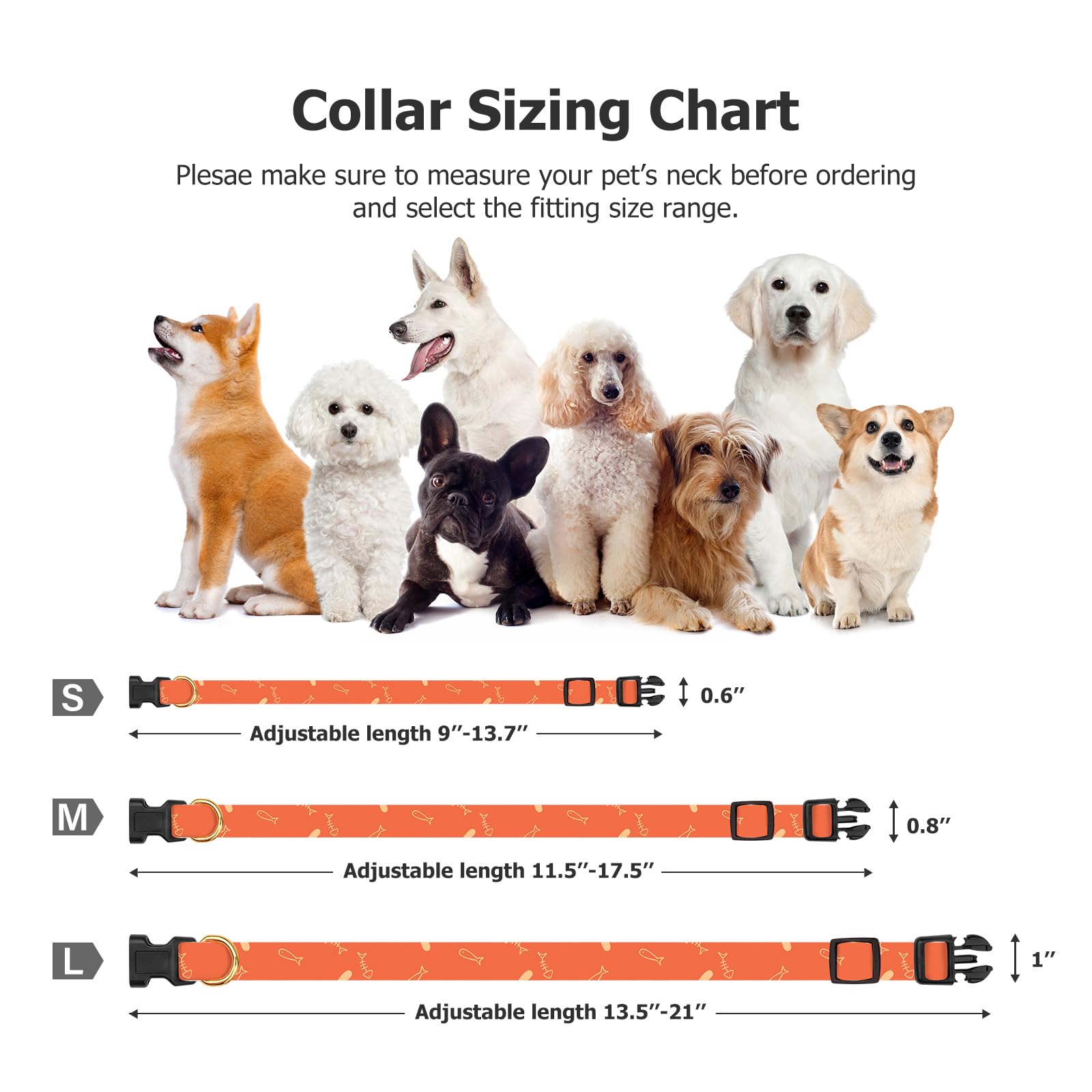 Cotton Handmade Dog Collar Cute And Distinctive Patterns Orange Fish With Pendant For Girl Boy Dogs Collars S