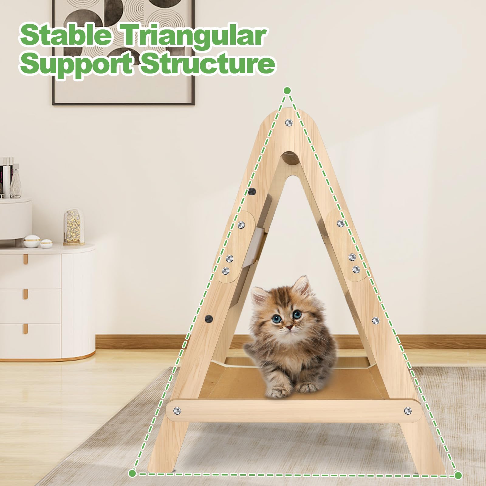 Blugun Cats Scratching Pads Cat Climbing Frame Multifunctional Kitten House Toys All-In-One Wooden Climbing Ladder Summer Kitty