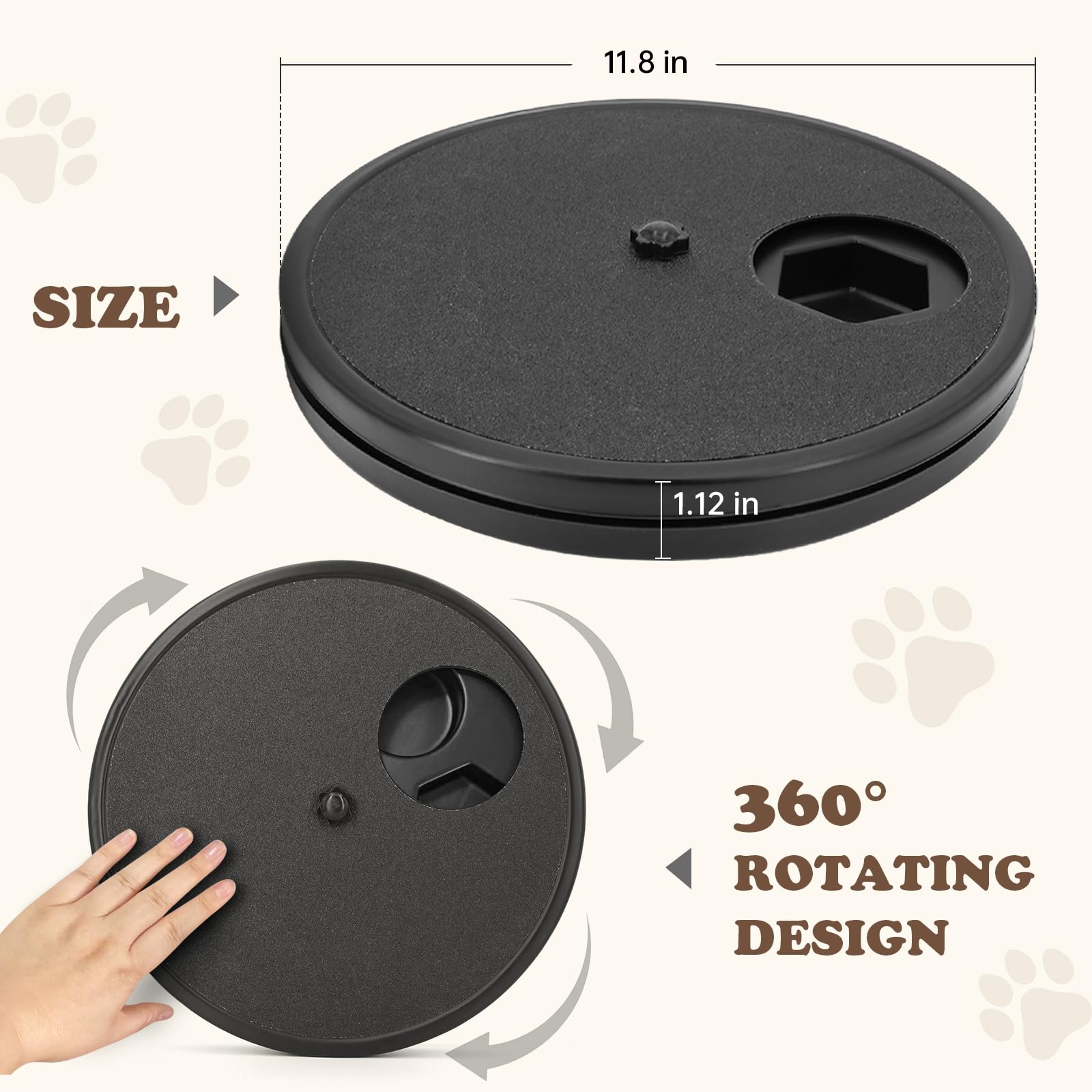 Dog Nail Scratch Board - 3 In 1 Rotatable Round Dog Scratch Pad For Nails With Treat Box, Dog Nail File Toy, Scratching Board Fo