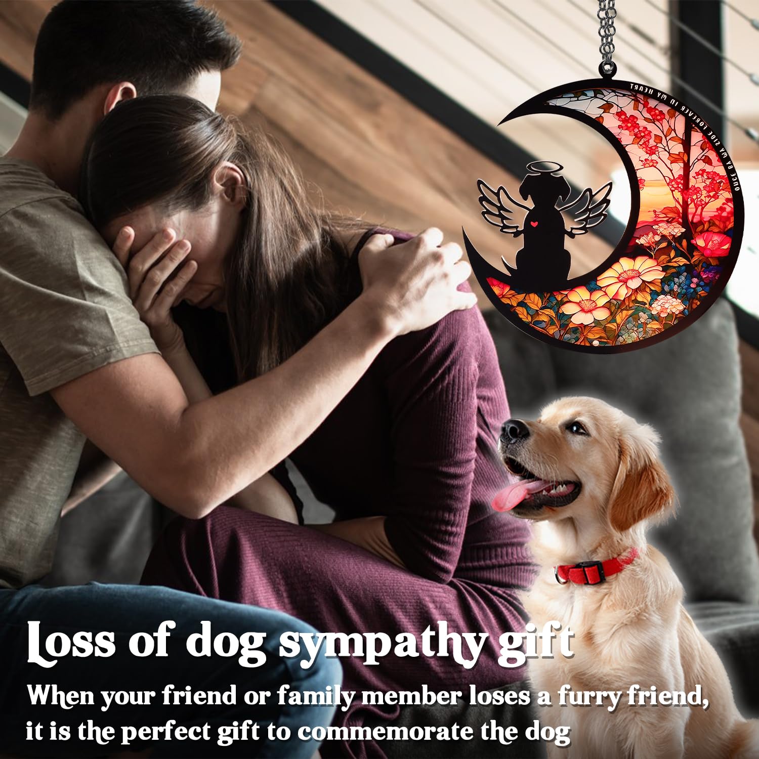 Ymgn Dog Memorial Suncatcher,Gifts For Dog Lovers, Dog Memorial Ornament Loss Of Pet Sympathy Gift, In Loving Memory For Loss Do