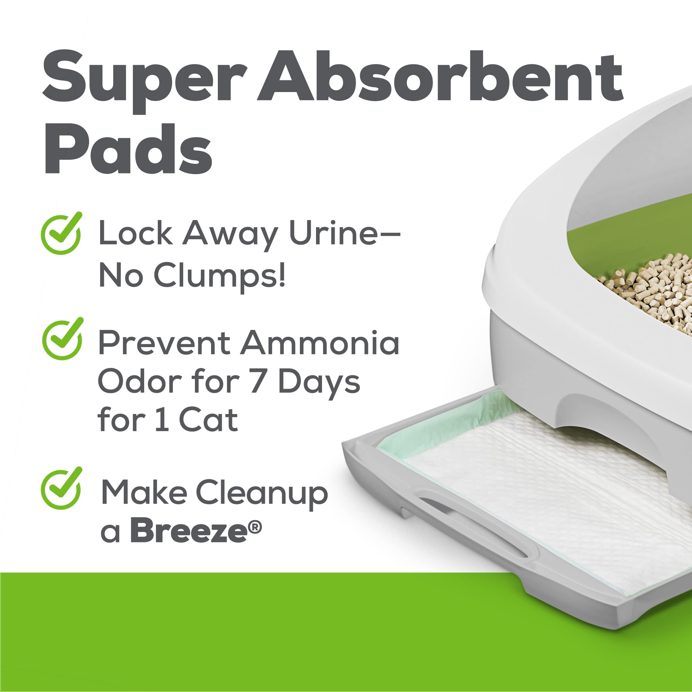 Tidy Cats BREEZE Litter Box System Starter Kit, 7.8 lb, Green, Model 00070230127334, Includes Litter Pellets & Pads