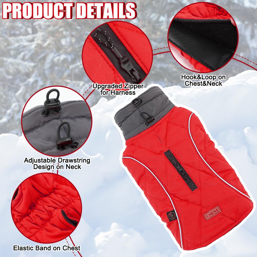 Emust Dog Vests For Winter, Fleece Lined Dog Coat For Cold Weather Warm Dog Jackets For Small Medium Large Dogs, Pet Dogs Appare