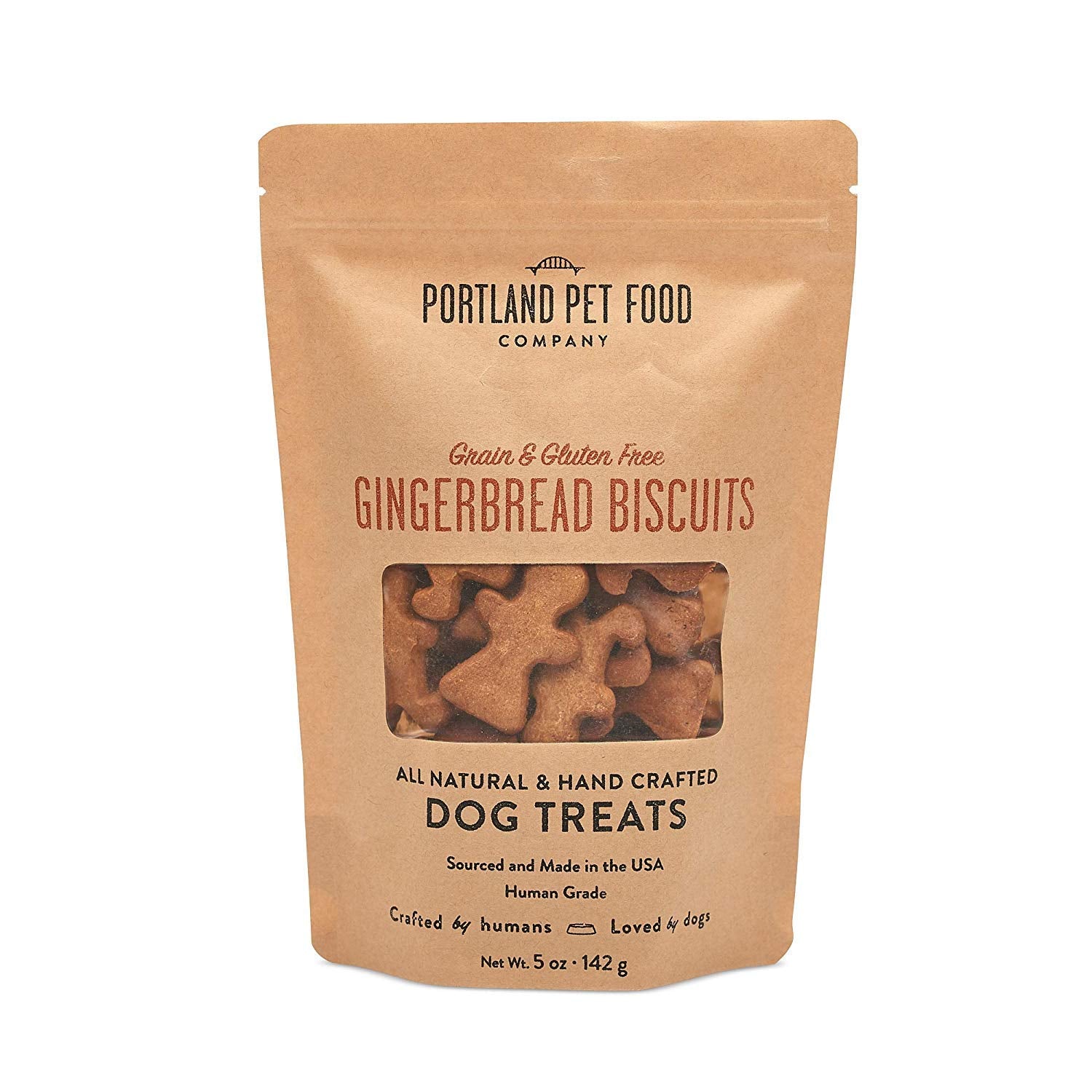 Portland Pet Food Company Gingerbread Dog Treats Healthy Biscuits for Small Medium & Large Dogs - Grain-Free, Human-Grade All Na