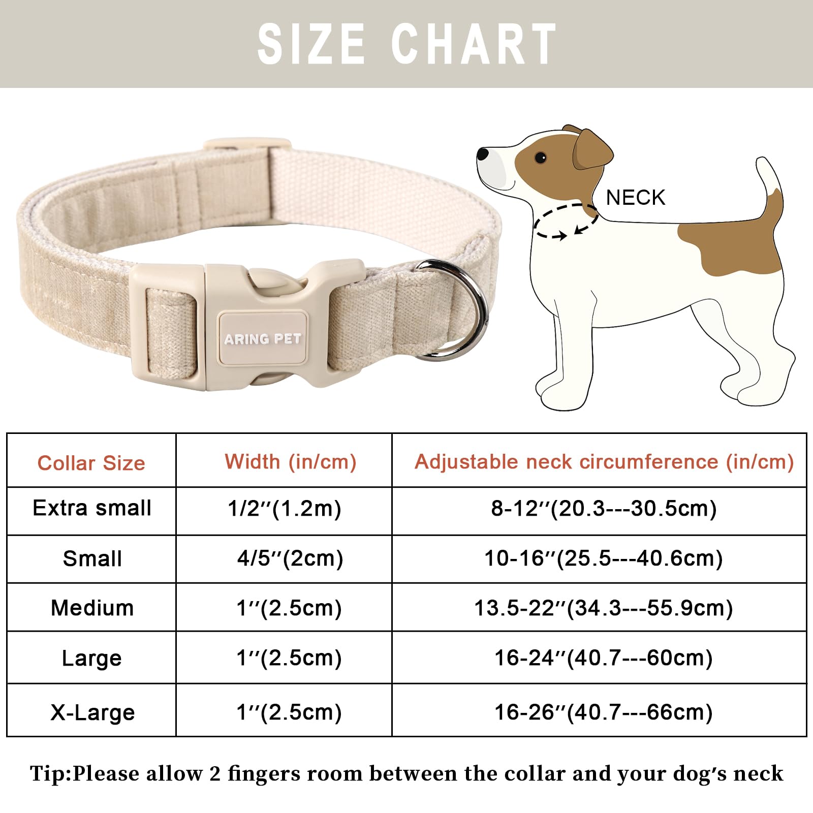 Aring Pet Cotton Dog Collar-Soft Dog Collar For Small Dogs, Lightweight Comfortable Pet Collars With Quick Release Buckle For Small Medium Large Dog