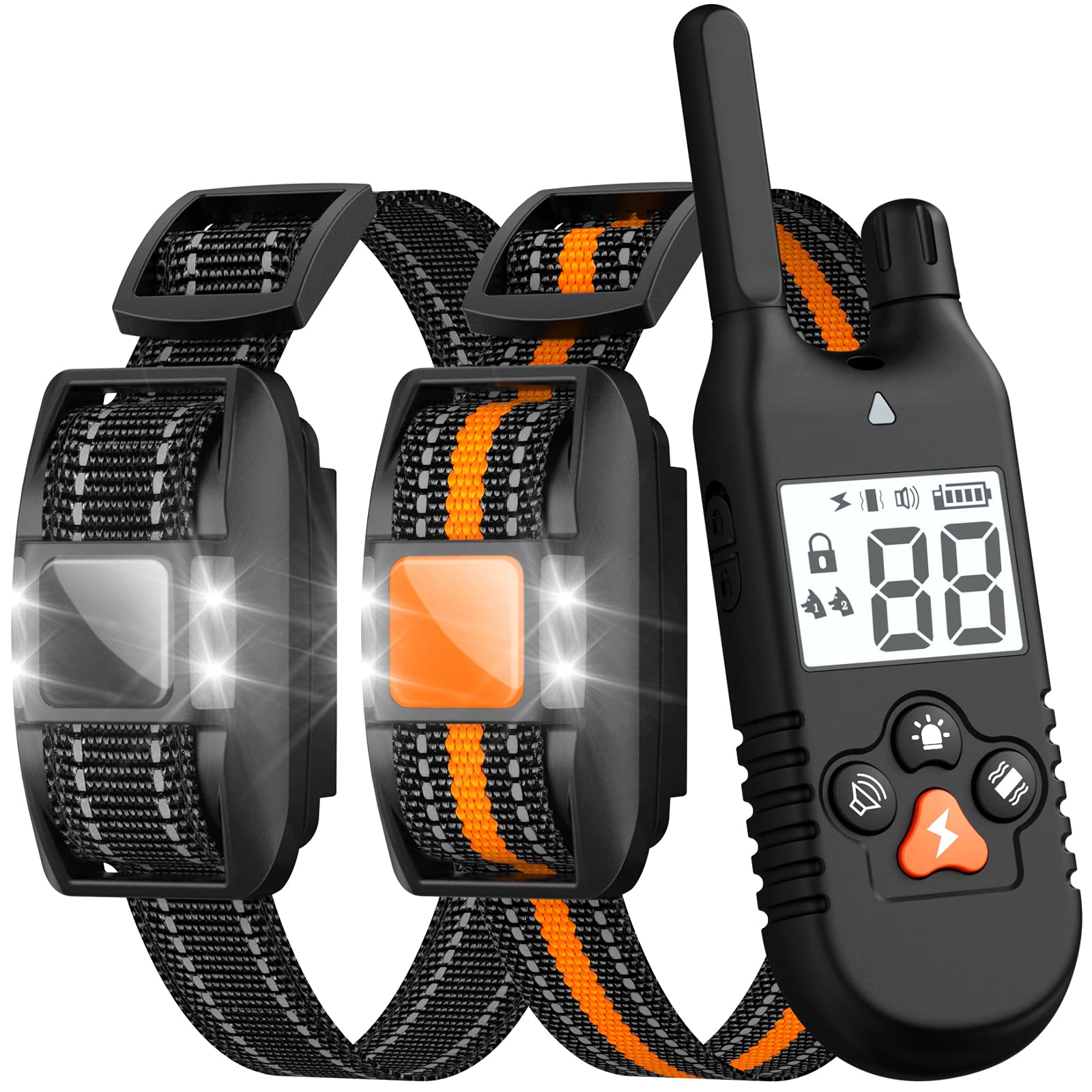 Funnipets Dog Shock Collar 2 Pack - 3000Ft Dog Training Collar With Remote Ip67 Waterproof E Collar For Dogs Training With Shock