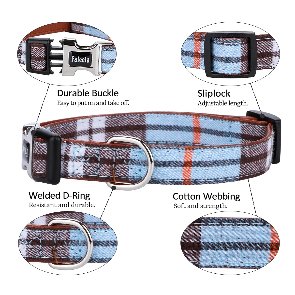 Faleela Soft &Comfy Bowtie Dog Collar,Detachable And Adjustable Bow Tie Collar,For Small Medium Large Pet (M, Blue)