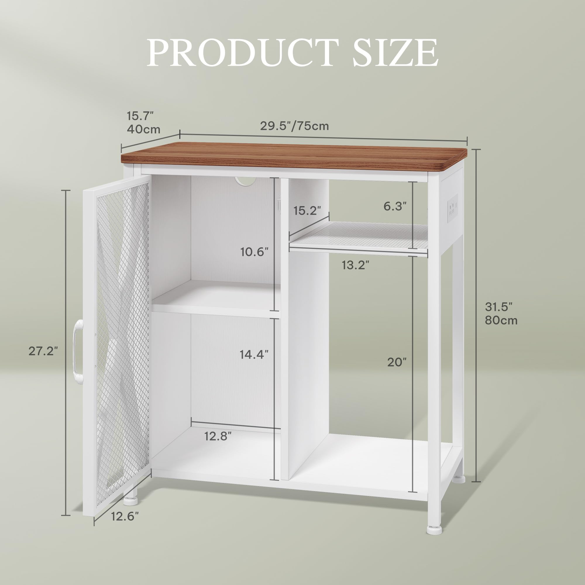 YITAHOME Fish Tank Stand with Power Outlets & LED Light, 20-29 Gallon Metal Aquarium Stand with Cabinet for Fish Tank Accessorie