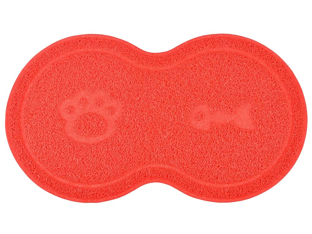 Dm 8-Shaped Small Cat Litter Box Debris Catcher Mat,18X10 Inches (Red)