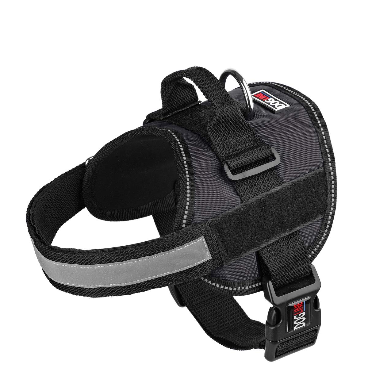 Dog Harness, Reflective No-Pull Adjustable Vest With Handle For Walking, Training, Service Breathable No - Choke Harness For Small, Medium Or Large Dogs Room For Patches Girth 15 To 19 In Black
