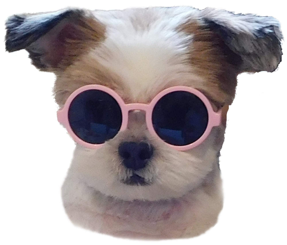 G016 Dog Pet Round Sunglasses Goggles For Small Dogs Up To 15Lbs (Pink)