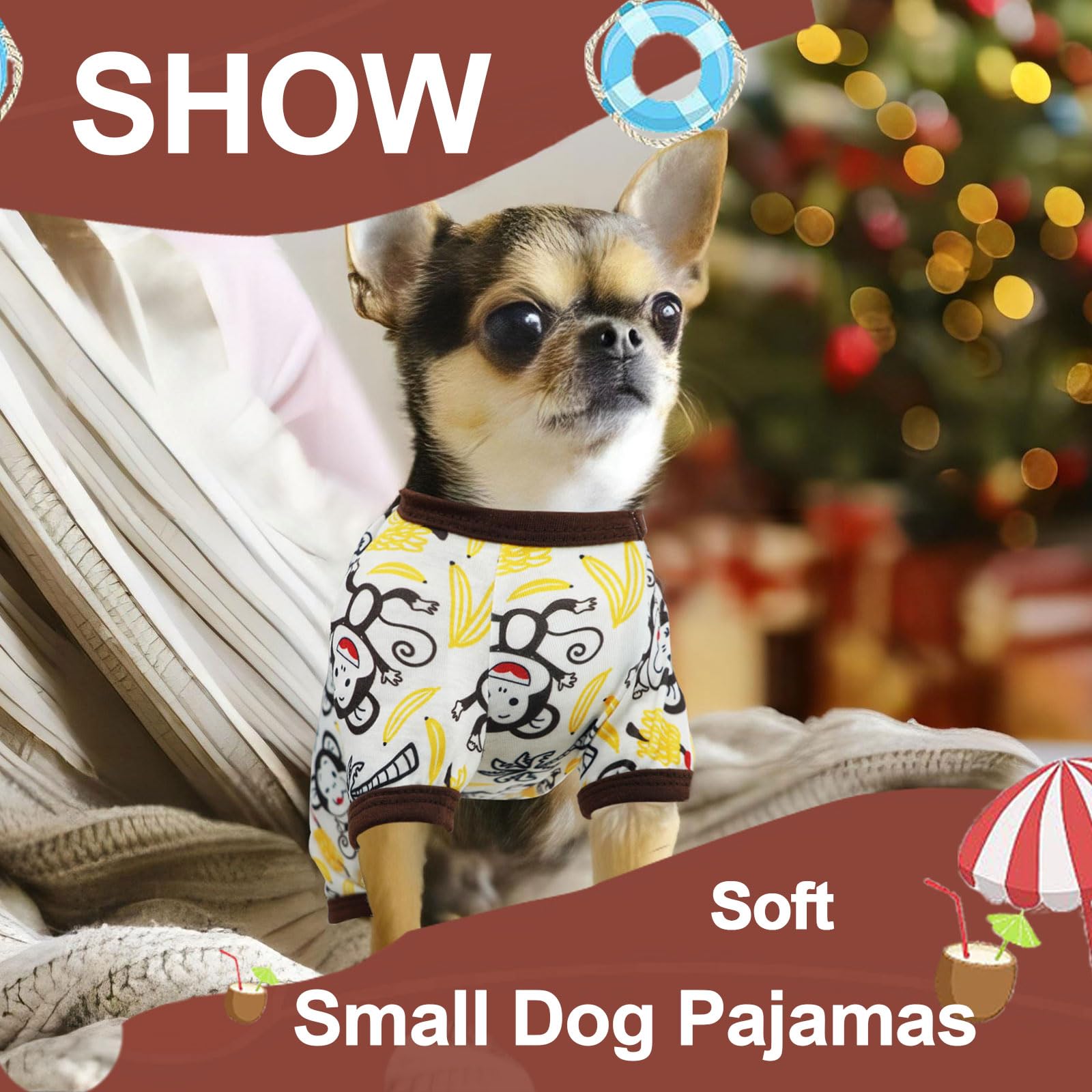 Chihuahua Clothes Dog Pajamas For Small Medium Dogs Summer Cute Yorkie Dog Clothes Boy Girl Dog Pjs Soft Stretchy Doggie Puppy C