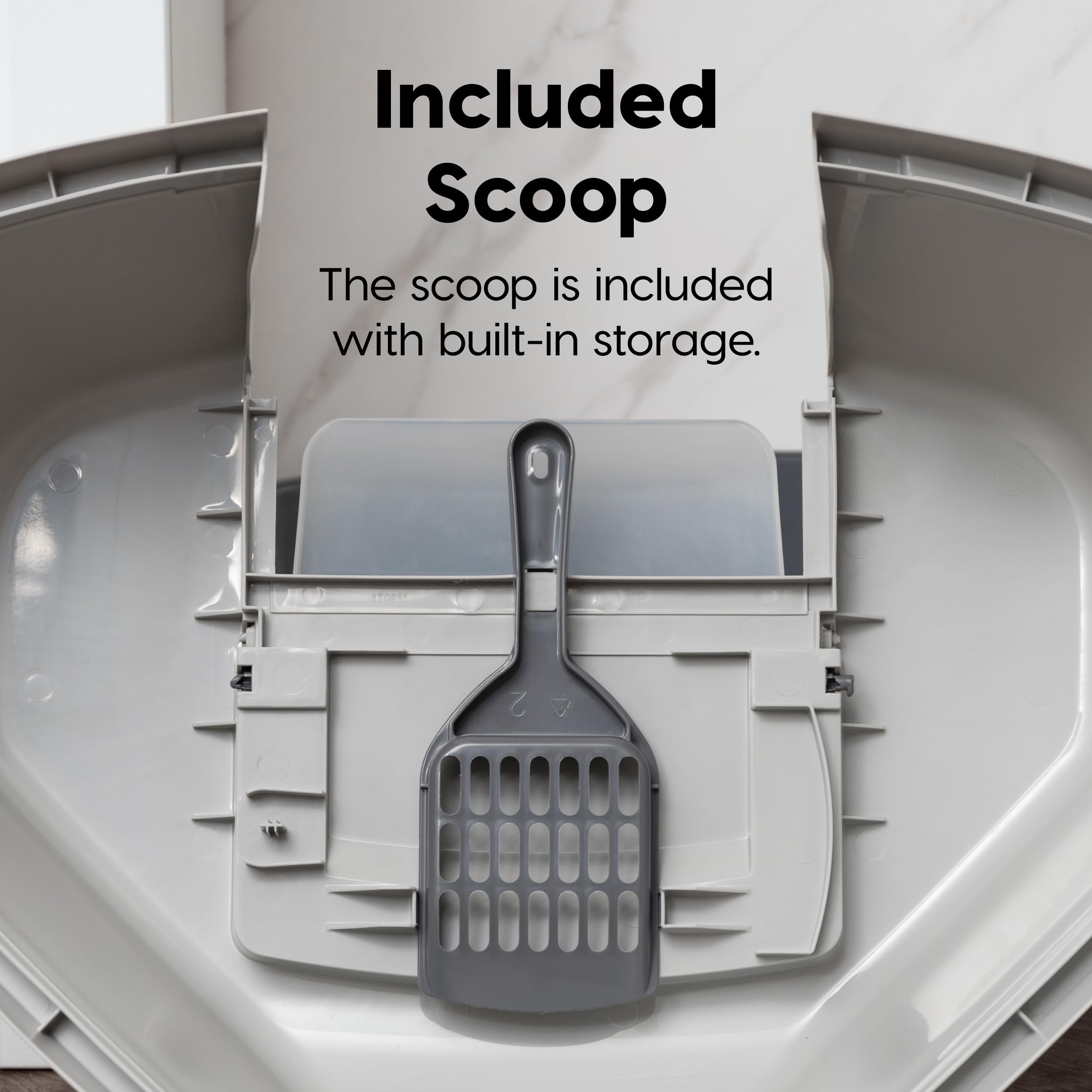 Iris Usa Corner Cat Litter Box Enclosure With Scoop, Small Cat Litter Box With Lid, Corner Litter Box Enclosure For Kittens To M