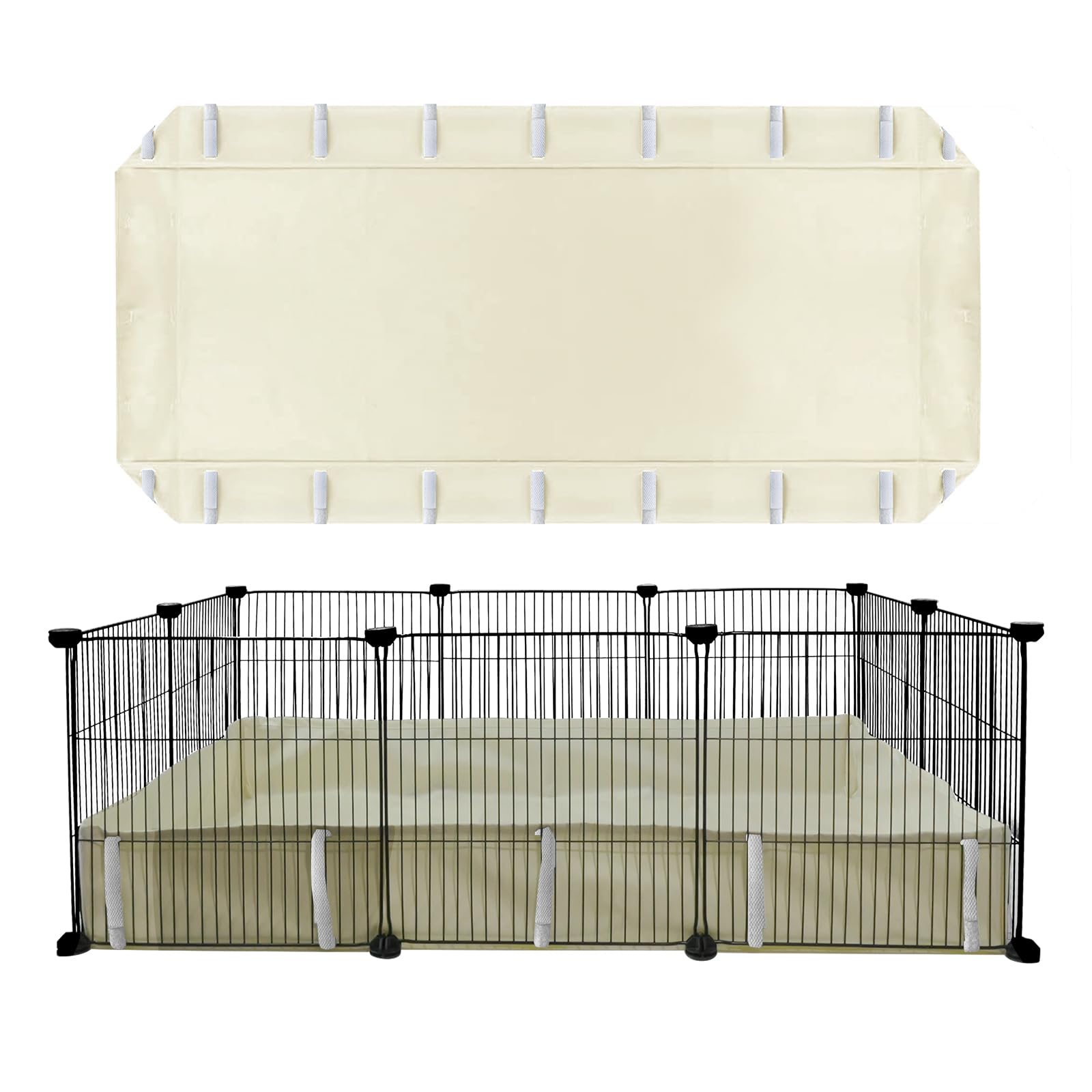 Fulue Guinea Pig Waterproof Cage Liner C&C 2X3,Guinea Pig Cage Canvas Bottom Replacement 42X28 Beige (C&C 2X3)