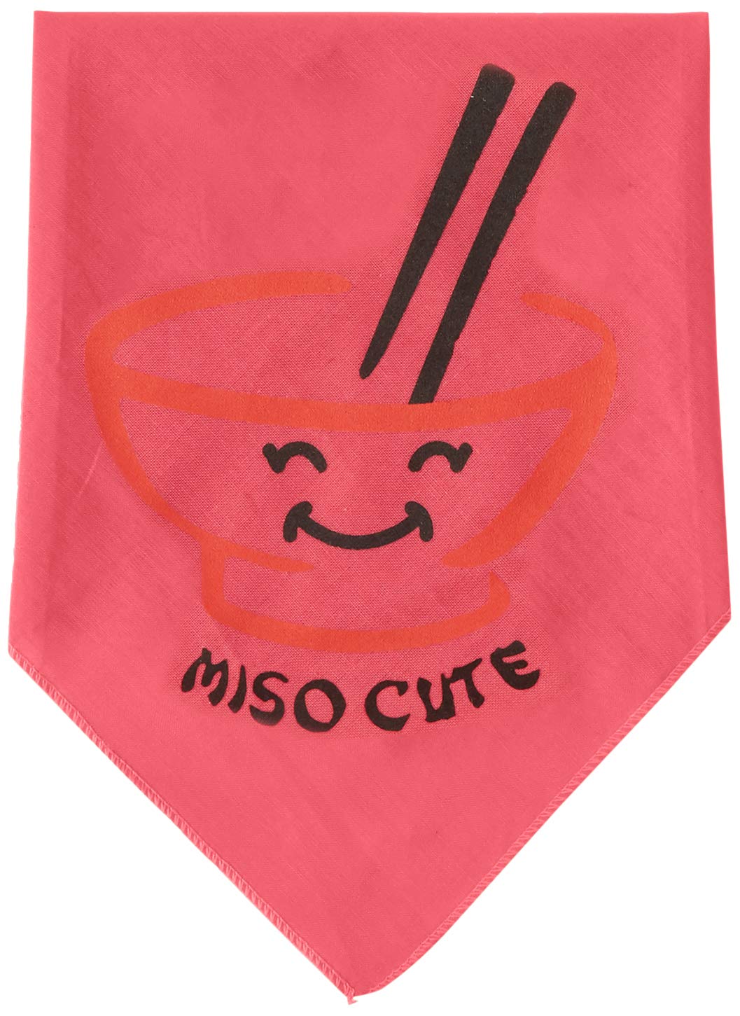 Pet and Dog Bandana Screen Printed, &quot;Miso Cute&quot; Bright Pink Large