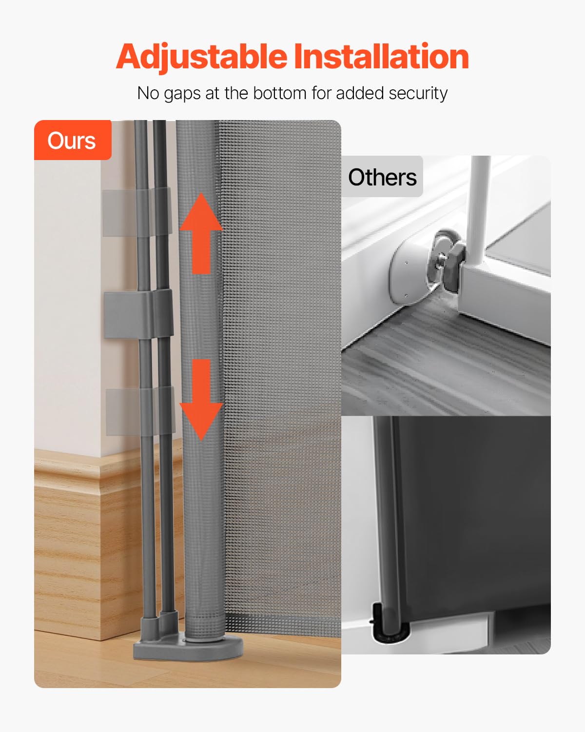 VEVOR Retractable Baby Gate, 34 inch Tall, Extends up to 71 inch Wide, Retractable Gate for Kids or Pets, Mesh Material, Easy to