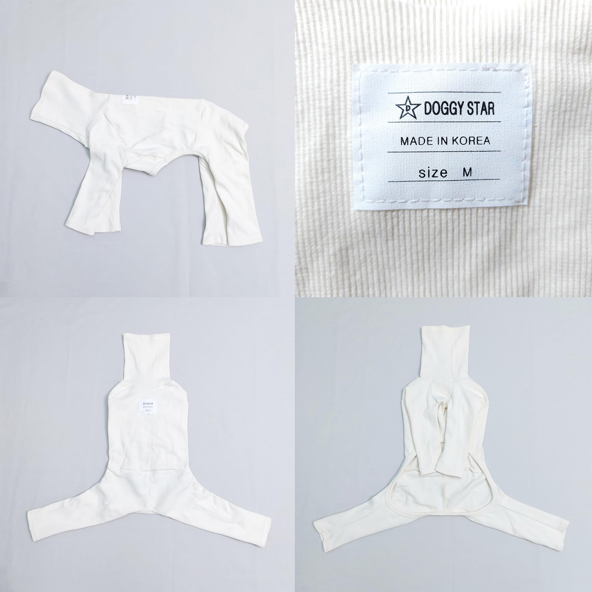 D Doggy Star Italian Greyhound Clothes Stretchable Onesie Whippet For Dog (Xl,Ribbed Ivory)