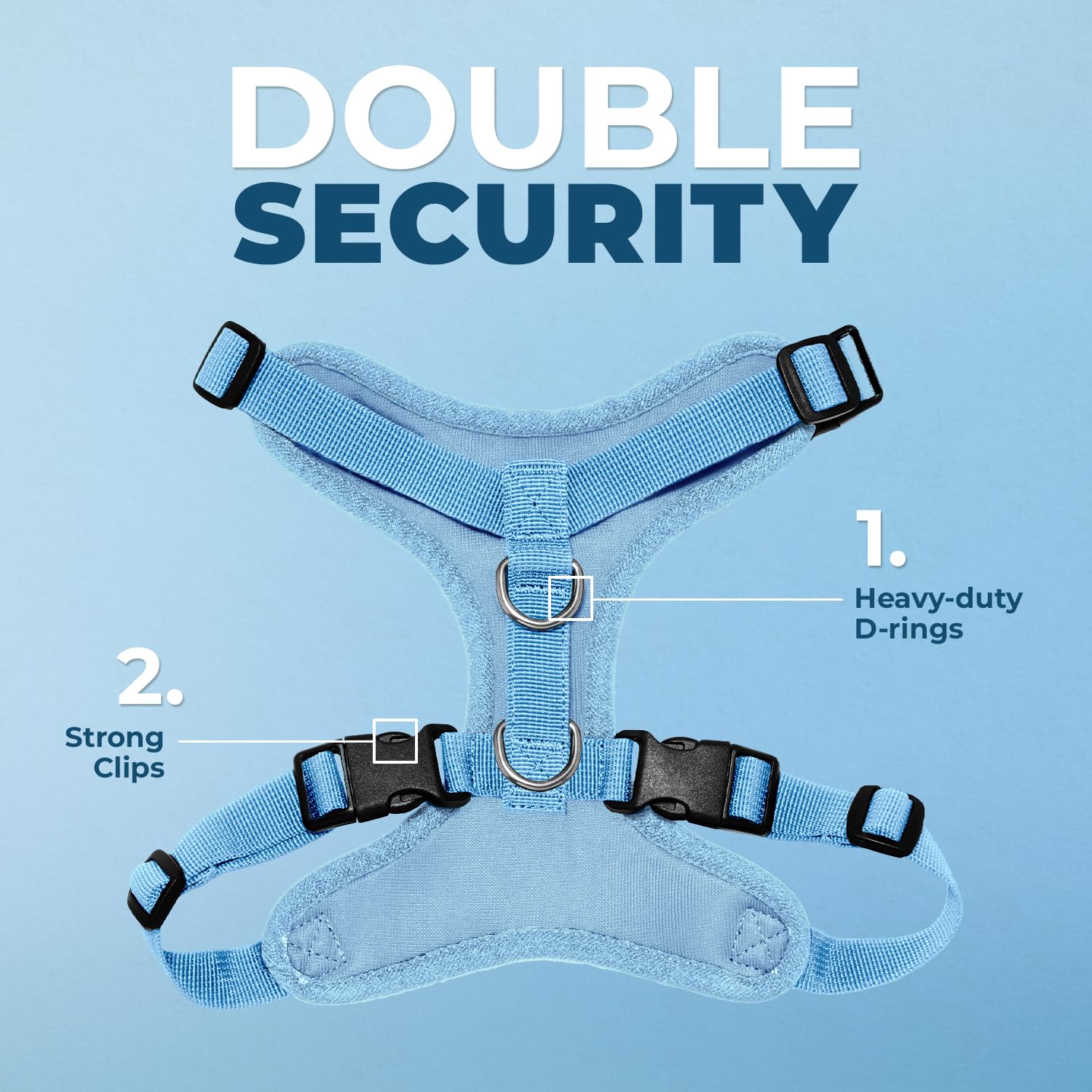 Voyager Step-in Pet Harness - All Weather Mesh, Adjustable Step in Harness for Cats and Dogs by Best Pet Supplies - Baby Blue, L