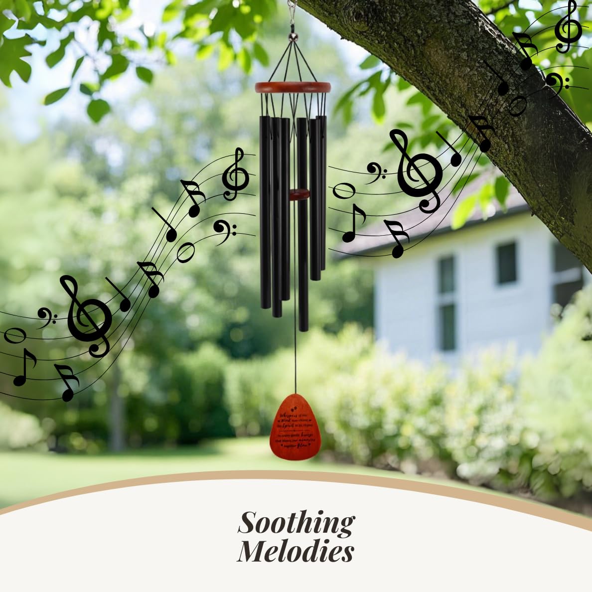 Tierecare Pet Memorial Wind Chimes For Loss Of Dog & Cat Passed Away Remembrance Gift With Sympathy Card For Grieving Pet Owners