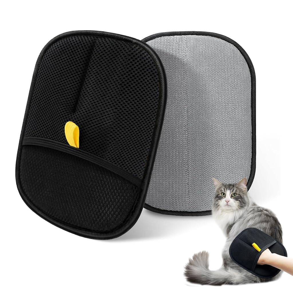 Petjoy Pet Hair Removal Gloves  StaticEnhanced Reusable Grooming For Dogs & Cats | Removes Pet Hair From Furniture, Carpets, C