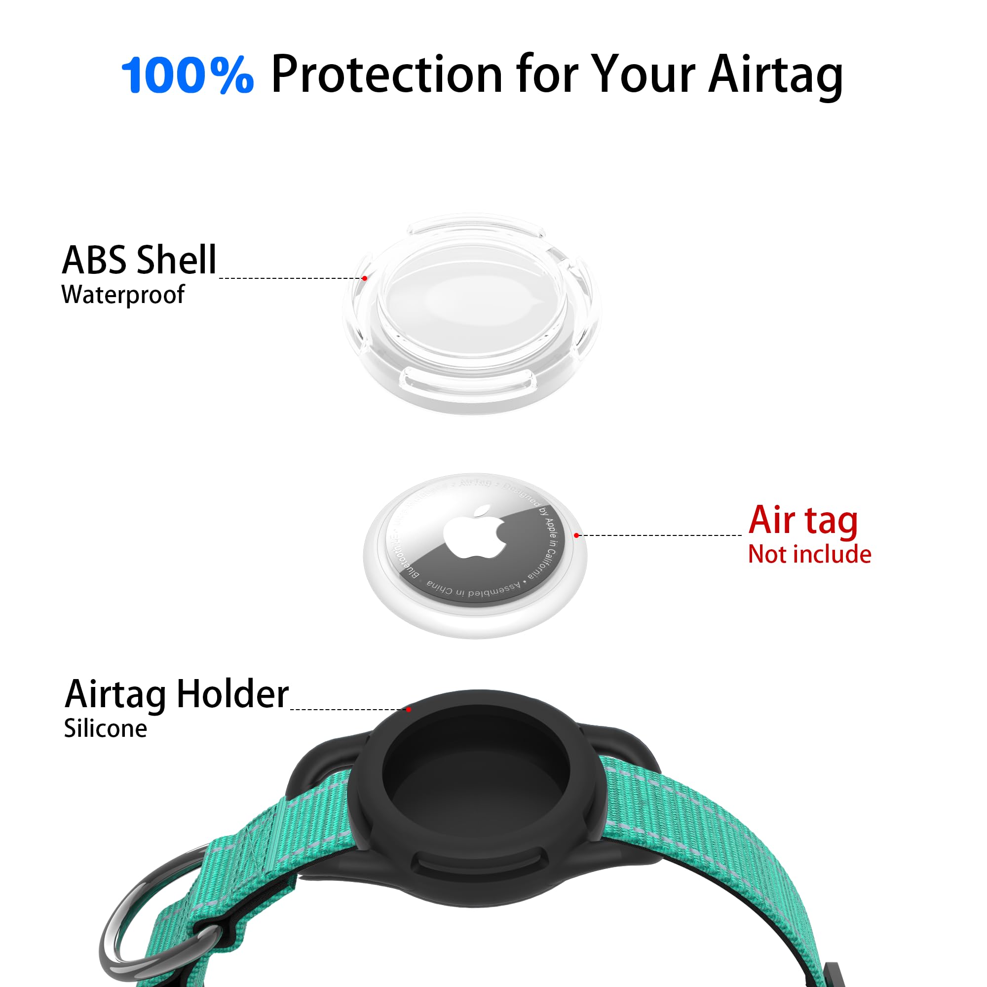 Airtag Dog Collar With Qr Code, Reflective And Soft Padded, Safety Locking Buckle, Adjustable For Small Dogs (S-With Airtag Hold