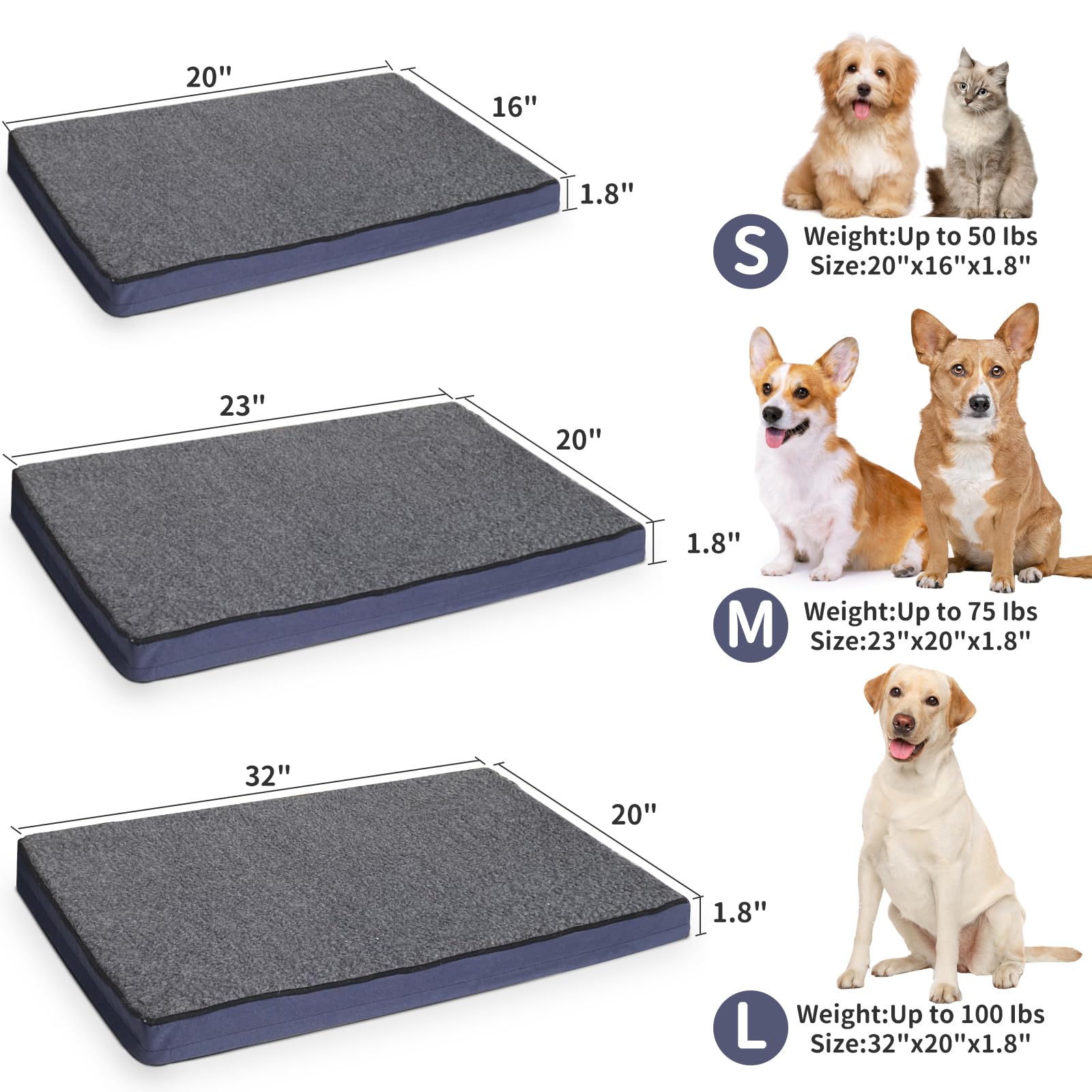Marunda Outdoor Pet Heating Pad For Dogs & Cats - 100% Waterproof Memory Foam Outdoor Heated Cat Bed With Double Built-In Autothermostat - Heated Pet Bed For Outside Animals (23 X 20 Inch, Heated)