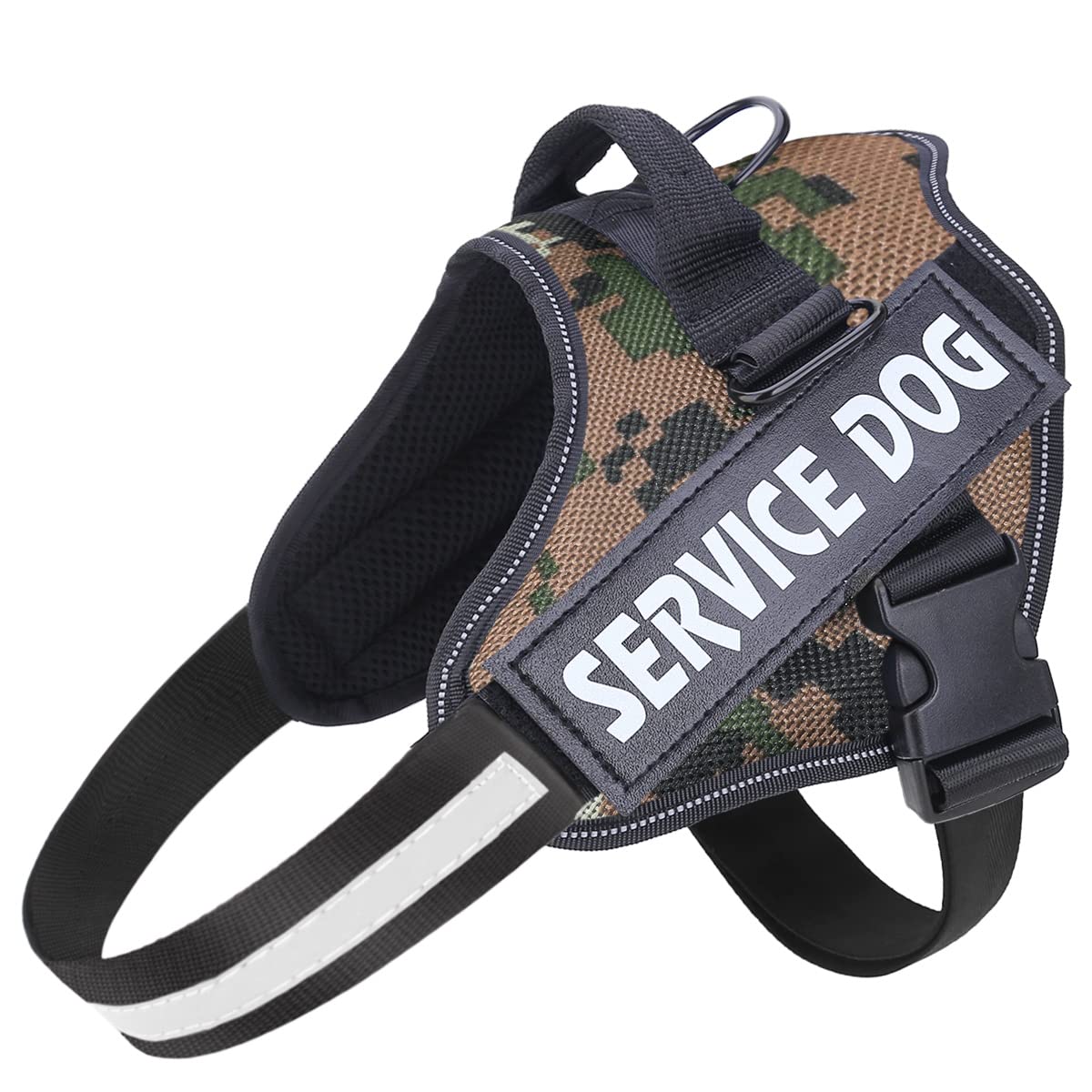 Mumupet Service Dog Harness, No Pull Easy On And Off Pet Vest Harness, 3M Reflective Breathable & Easy Adjust Pet Halters With Nylon Handle - No More Tugging Or Choking For Small Medium Large Dogs