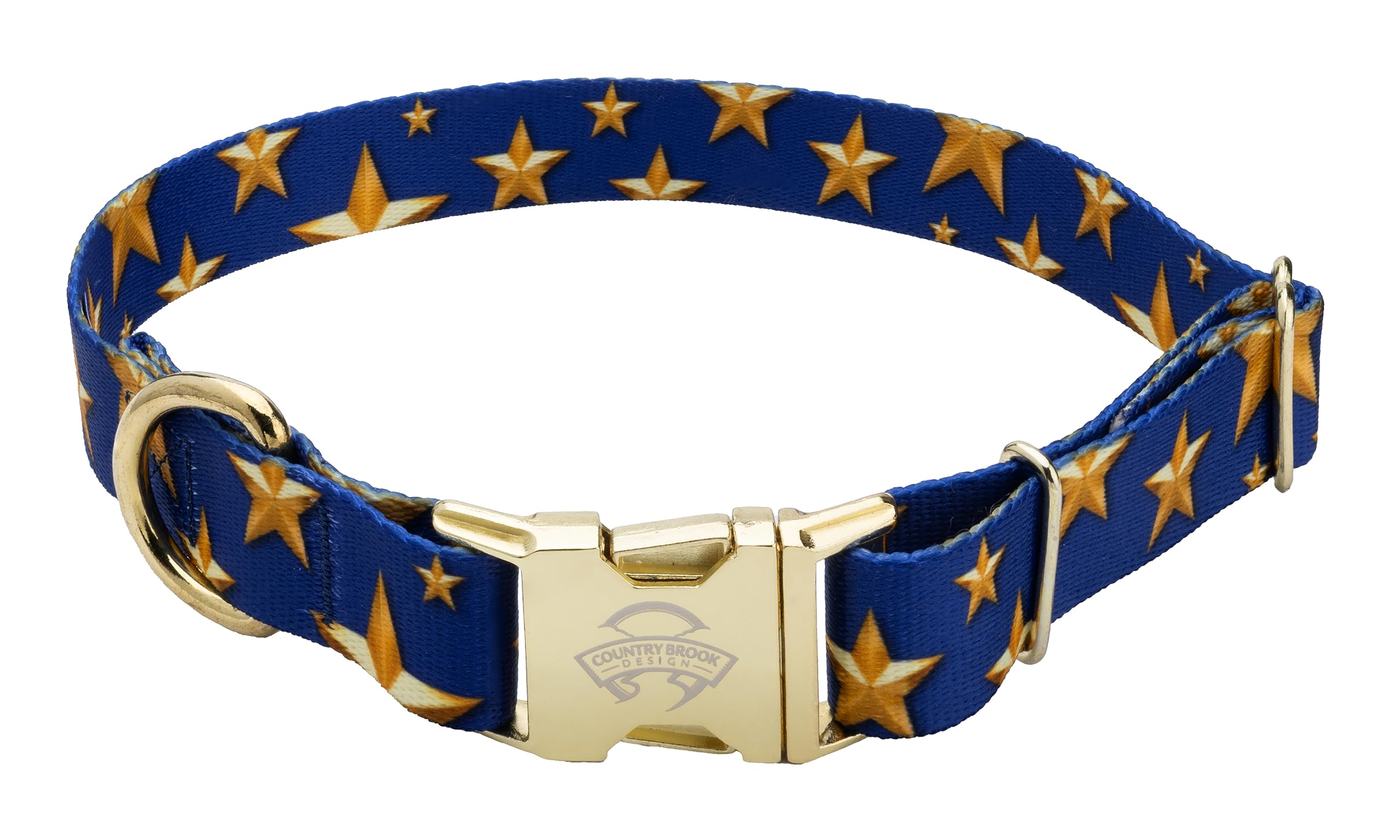 Country Brook Petz - Premium Duty Honor Country Dog Collar - Americana Collection Featuring Patriotic Designs (1 Inch, Medium)