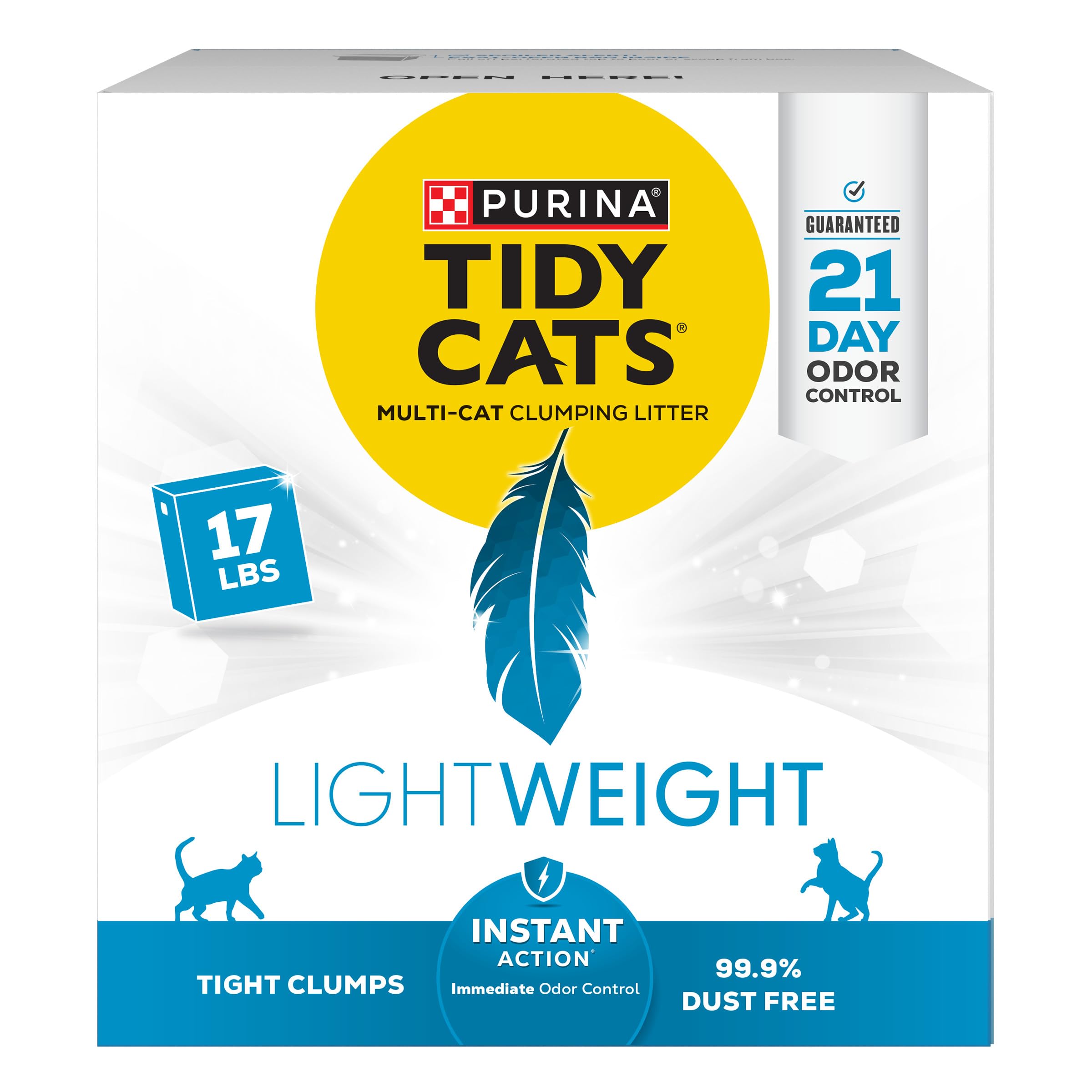 Purina Tidy Cats Light Weight, Low Dust, Clumping Cat Litter, Lightweight Instant Action - 17 Lb. Box